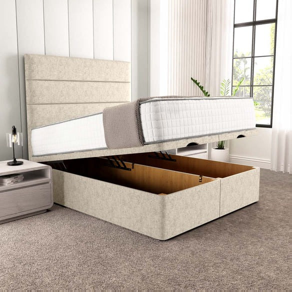 Athens Ottoman Divan Bed - Cream Chenille