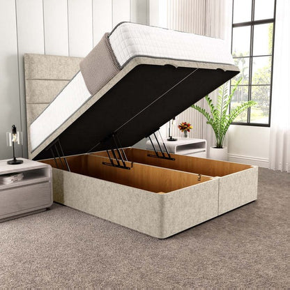 Athens Ottoman Divan Bed - Cream Chenille