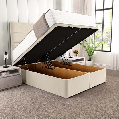 Athens Ottoman Divan Bed - Cream Plush Velvet