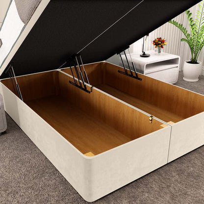 Athens Ottoman Divan Bed - Cream Plush Velvet