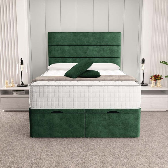 Athens Ottoman Divan Bed - Emerald Coniston