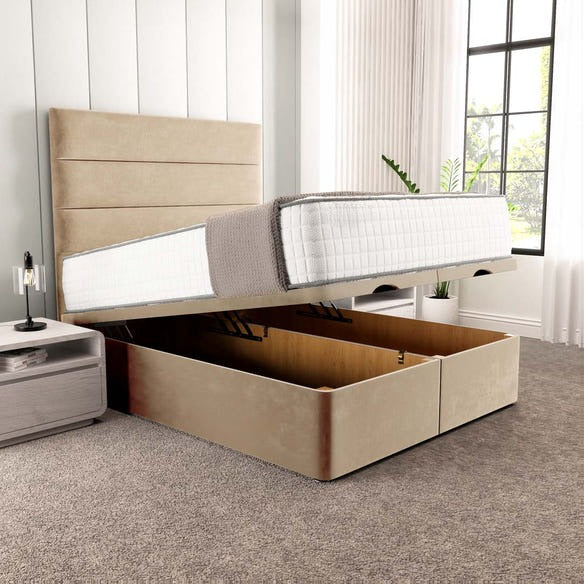 Athens Ottoman Divan Bed - Mink Plush Velvet
