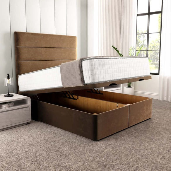 Athens Ottoman Divan Bed - Mocca Plush Velvet