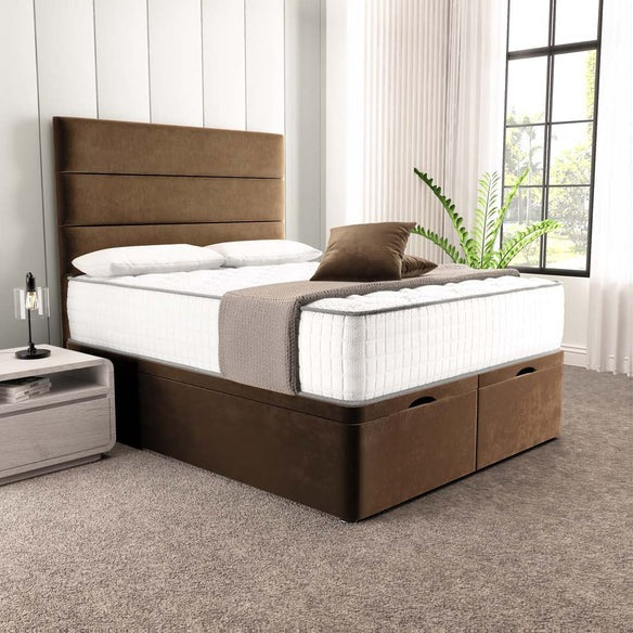 Athens Ottoman Divan Bed - Mocca Plush Velvet