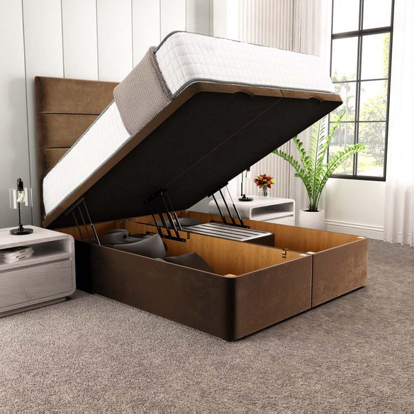 Athens Ottoman Divan Bed - Mocca Plush Velvet