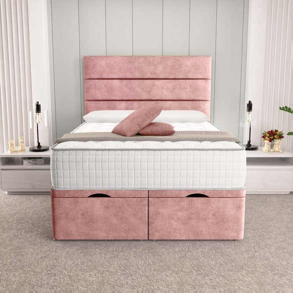 Athens Ottoman Divan Bed - Pink Coniston