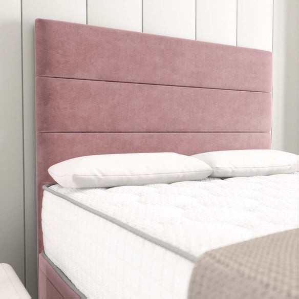Athens Ottoman Divan Bed - Pink Plush Velvet