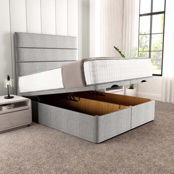 Athens Ottoman Divan Bed - Silver Linoso