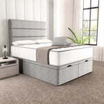 Athens Ottoman Divan Bed - Silver Linoso