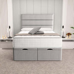 Athens Ottoman Divan Bed - Silver Linoso