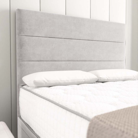 Athens Ottoman Divan Bed - Silver Plush Velvet