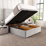 Athens Ottoman Divan Bed - Silver Plush Velvet
