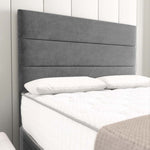 Athens Ottoman Divan Bed - Steel Plush Velvet