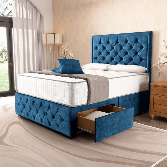 Barcelona Divan Bed - Blue Coniston