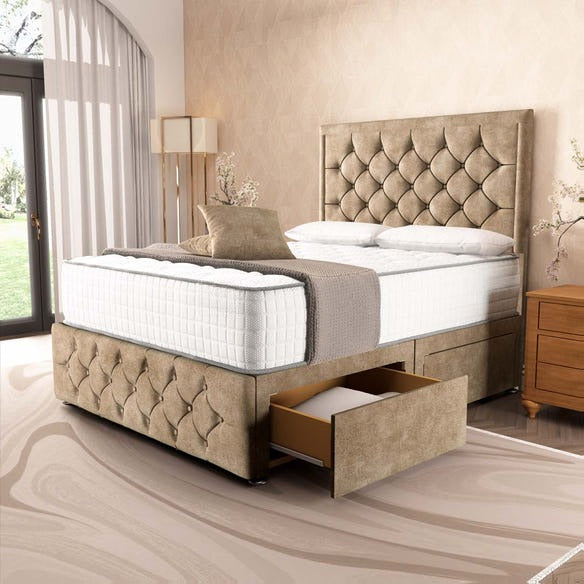 Barcelona Divan Bed - Mink Coniston