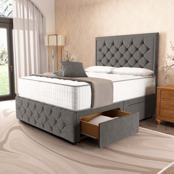 Barcelona Divan Bed - Slate Grey Naples