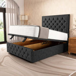 Barcelona Ottoman Divan Bed - Black Chenille