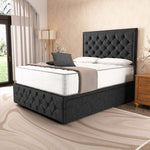 Barcelona Ottoman Divan Bed - Black Chenille