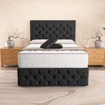 Barcelona Ottoman Divan Bed - Black Chenille