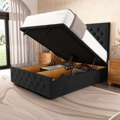 Barcelona Ottoman Divan Bed - Black Naples