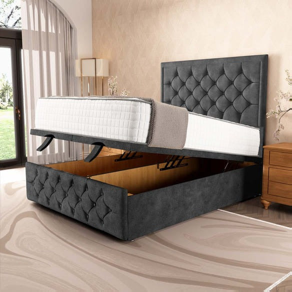 Barcelona Ottoman Divan Bed - Charcoal Coniston