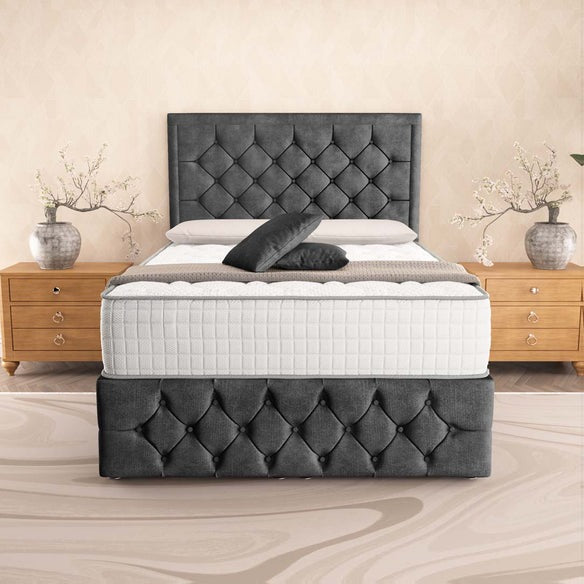 Barcelona Ottoman Divan Bed - Charcoal Coniston