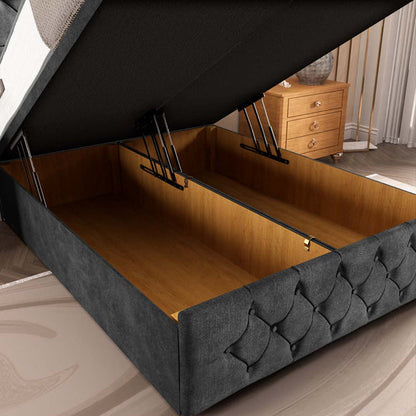 Barcelona Ottoman Divan Bed - Charcoal Coniston