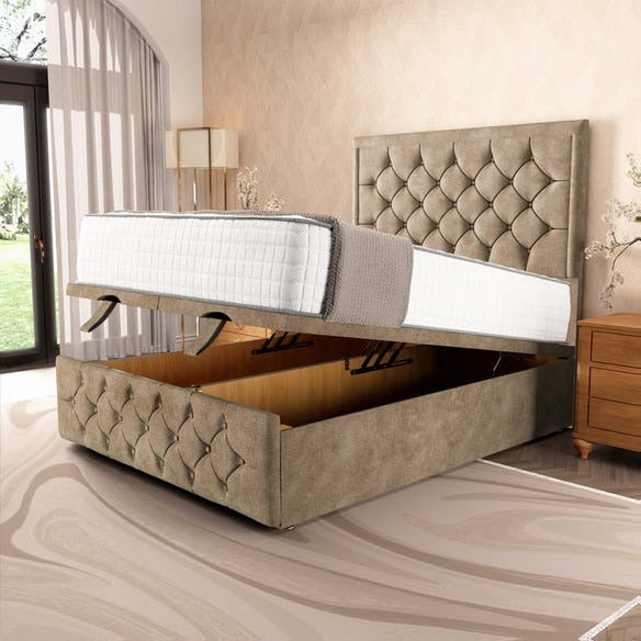 Barcelona Ottoman Divan Bed - Mink Coniston