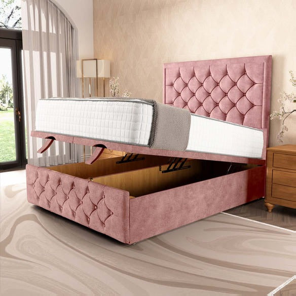 Barcelona Ottoman Divan Bed - Pink Coniston