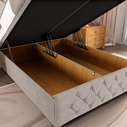 Barcelona Ottoman Divan Bed - Seal Grey Naples