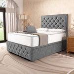 Barcelona Ottoman Divan Bed - Silver Chenille