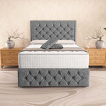 Barcelona Ottoman Divan Bed - Silver Chenille