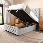 Barcelona Ottoman Divan Bed - Silver Plush Velvet