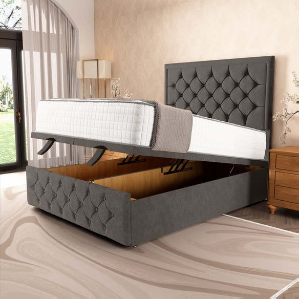 Barcelona Ottoman Divan Bed - Slate Grey Naples