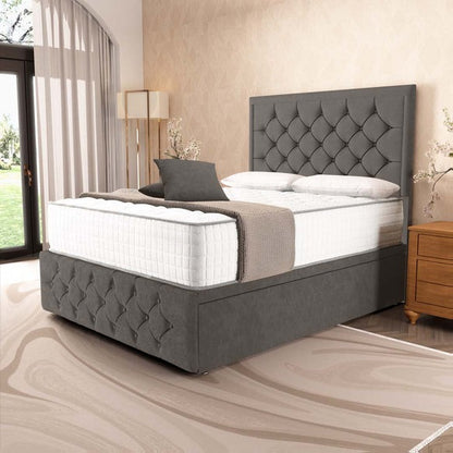 Barcelona Ottoman Divan Bed - Slate Grey Naples