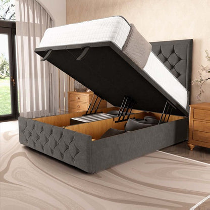 Barcelona Ottoman Divan Bed - Slate Grey Naples