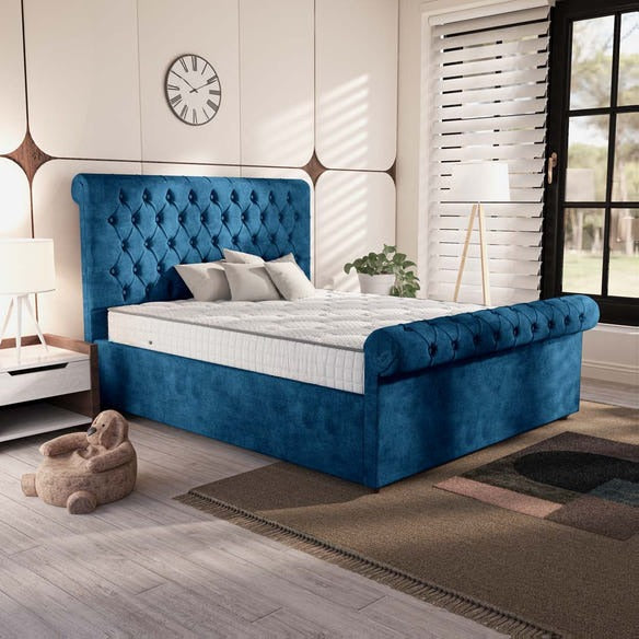 Berlin Upholstered Bed - Blue Coniston