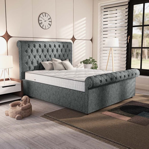 Berlin Upholstered Bed - Charcoal Chenille