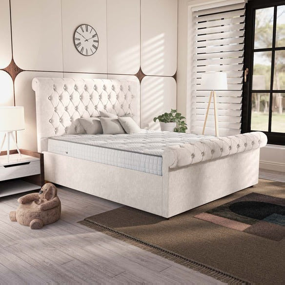 Berlin Upholstered Bed - Cream Naples