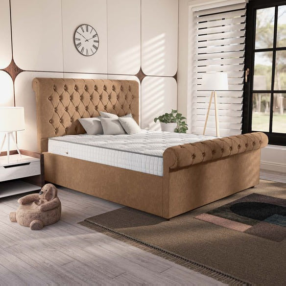 Berlin Upholstered Bed - Mink Naples