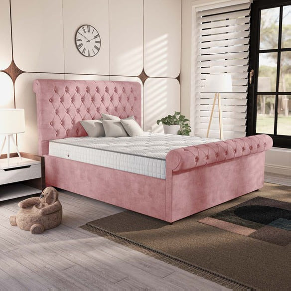 Berlin Upholstered Bed - Pink Coniston