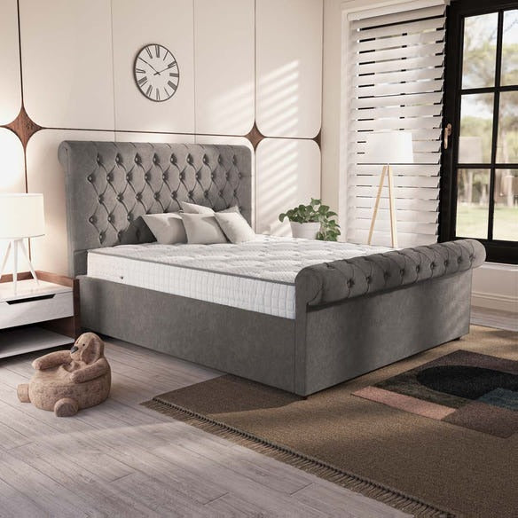 Berlin Upholstered Bed - Slate Grey Naples