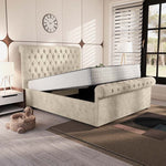 Berlin Upholstered Ottoman Bed - Almond Coniston