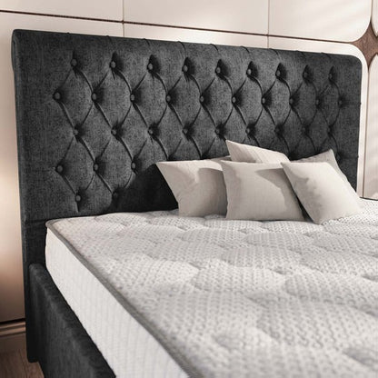 Berlin Upholstered Ottoman Bed - Black Chenille
