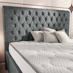 Berlin Upholstered Ottoman Bed - Charcoal Chenille