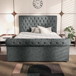 Berlin Upholstered Ottoman Bed - Charcoal Chenille