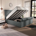 Berlin Upholstered Ottoman Bed - Charcoal Chenille