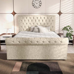 Berlin Upholstered Ottoman Bed - Cream Chenille