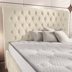 Berlin Upholstered Ottoman Bed - Cream Plush Velvet