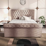 Berlin Upholstered Ottoman Bed - Mauve Naples